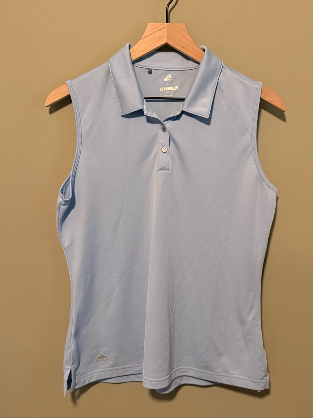 adidas Light Blue Sleeveless Polo Golf Tank Top | M